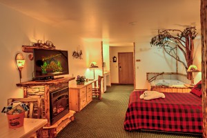 The Voyageur Whirlpool & Fireplace Suite at Meadowbrook Resort & DellsPackages.com in Wisconsin Dells